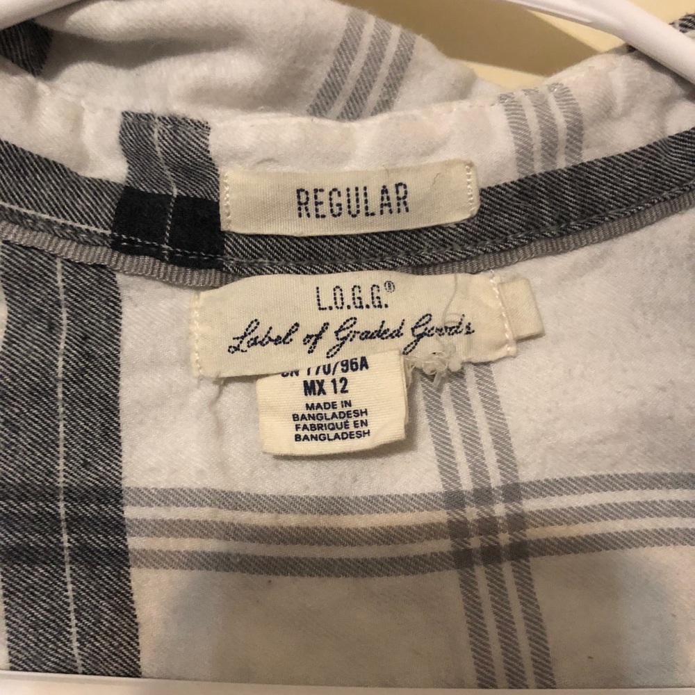 Black and white flannel tunic light weight